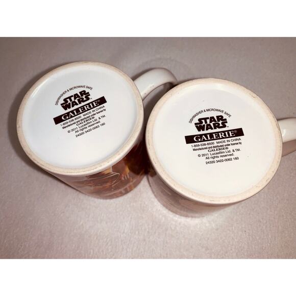 2 STAR WARS Coffee Movie Mugs 2011 Boba Fett Han Solo Vader Skywalker Unused - Picture 6 of 8